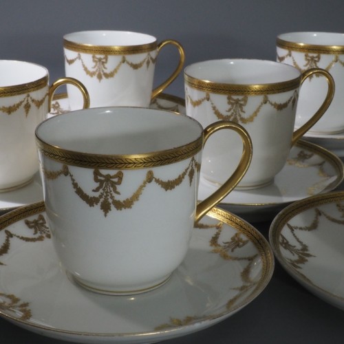 "Monogram" Tea Sets from France, Limoges, Martin Charles