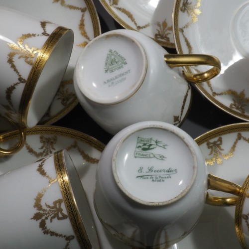"Monogram" Tea Sets from France, Limoges, Martin Charles