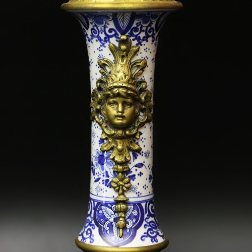 "Delft" Fireplace Set from the Netherlands, 19th Century