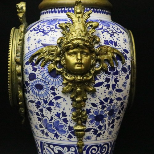 "Delft" Fireplace Set from the Netherlands, 19th Century