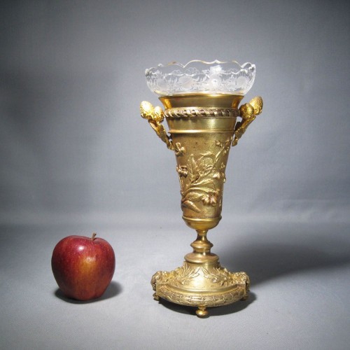 "Blooming Soul" Vase and Mirror Stand Set from France, Late 19th Century